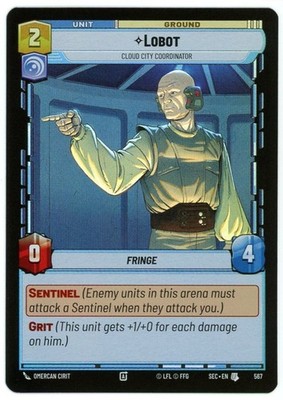Lobot - Cloud City Coordinator (Foil) 567 - Secrets of Power - SWU Star Wars NM