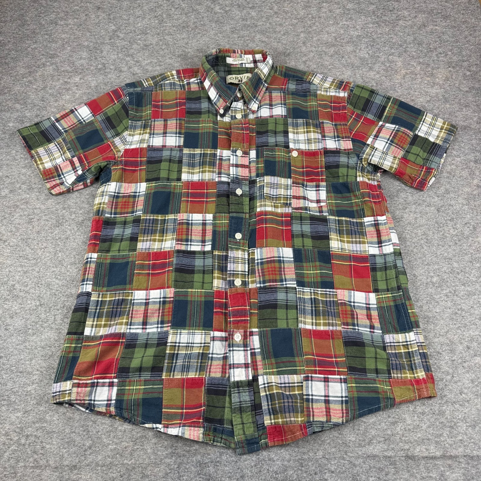Vintage Orvis Madras Patchwork Button Down Shirt … - image 2