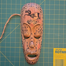 Vintage Hand Painted Carved Indonesian Tribal Mask