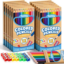 168 Count Colored Pencils Bulk, 14 Packs Colored Pencils for Kids 12 Colors