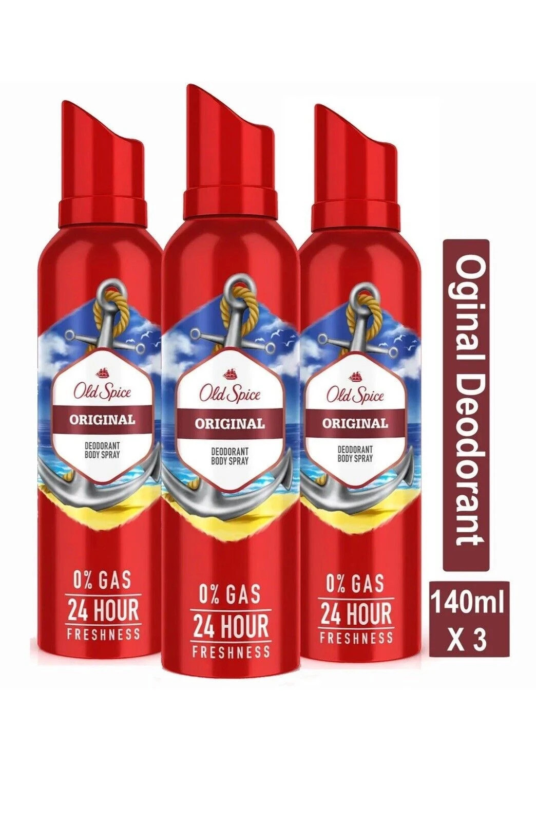 Old Spice ORIGINAL Deodorant Body Spray Royal (140 ml X 3) Free & Fast Shipping