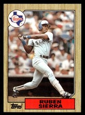 1987 Topps #261 Ruben Sierra Rookie Card Texas Rangers