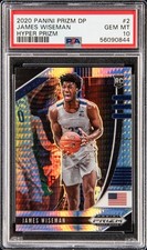 2020 PANINI PRIZM DRAFT PICKS HYPER PRIZM #2 JAMES WISEMAN PSA 10