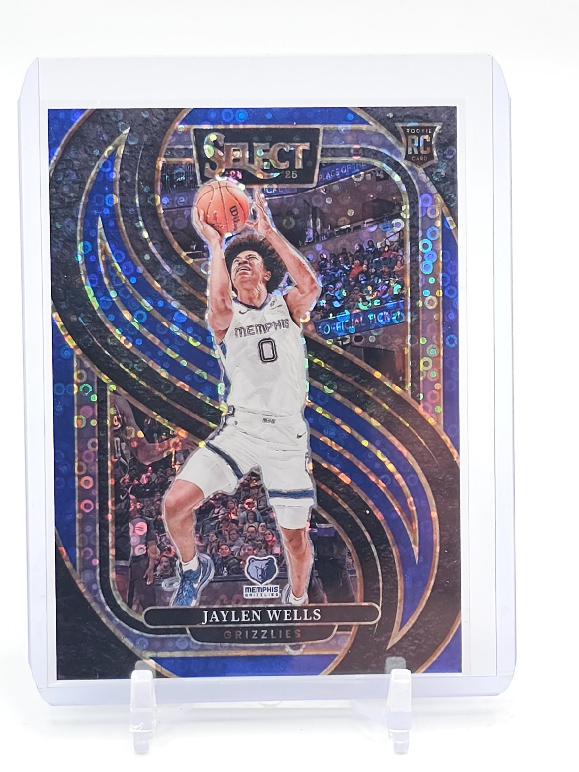 JAYLEN WELLS 2024-25 SELECT PREMIER LEVEL ROOKIE BLUE DISCO PRIZM /25 #188 Q5537