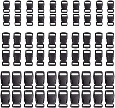60-Pack Paracord Bracelet Buckles 5/8" 1/2" 3/8" Plastic Side Release Clips