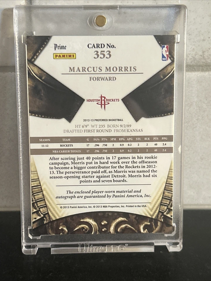 🔥2012-13 Panini Preferred - Rookie Silhouettes Marcus Morris /25 (AU, MEM, RC) Foto 3 de 4