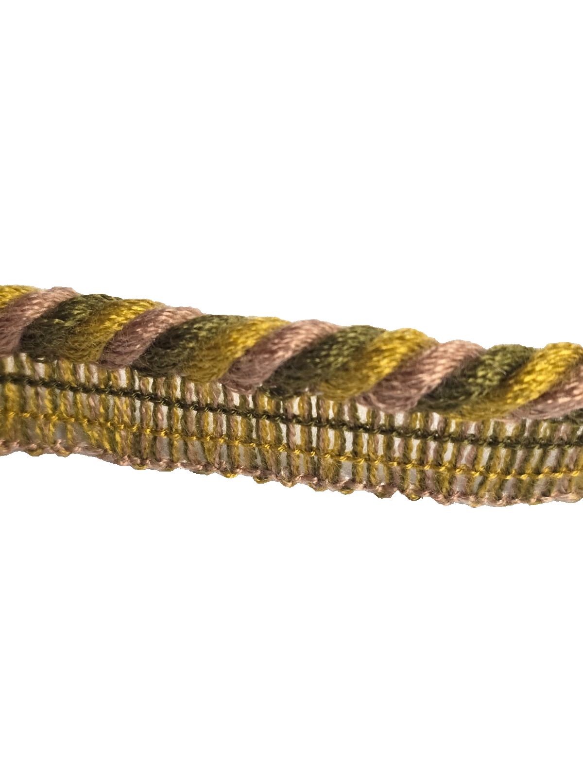Flanged Cord Green Old Gold & Pink Upholstery Sewing Piping Cord Edge Edging