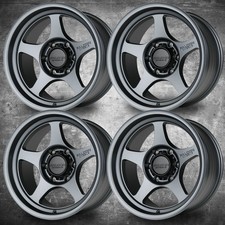 4 Pack Falcon Wheels Full Glossy Gunmetal T2 Series 17 X 9 6-lug Wheel