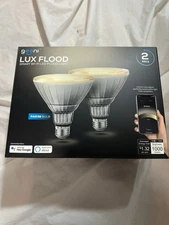 2 Pack Geeni LUX Flood Smart Wi-Fi LED Floodlight Bulbs Outdoor 2700K-6500K G1