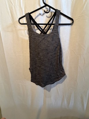 Lululemon Gray Scoop Neck Racerback Built-In Bra Tank Top Women's Size 2