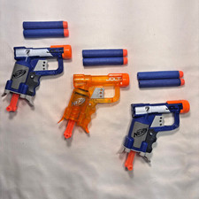 Lot of 3 Nerf N-Strike Jolt Single-Shot Blasters Hasbro with 2 Darts Each