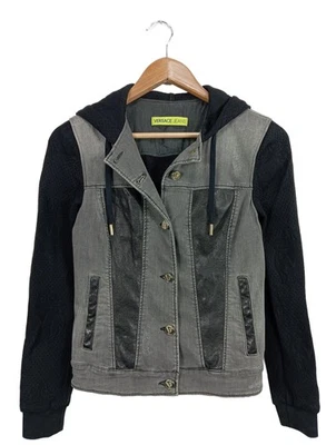 VERSACE JEANS Veste en jean Dames Veste T EU 32 noir-gris clair - Photo 1/4