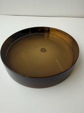 Ward Bennett Signed 8 Concave Smoked Glass Amber Tone Dresser Tray