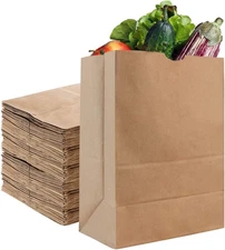 Stock Your Home 52 Lb Kraft Brown Paper Bags (50 Count) – Bulk Large Grocery 