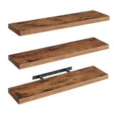 Floating Shelves for Wall, 1.5" Thick Wall Shelf Set of 3 with Invisible Brac...