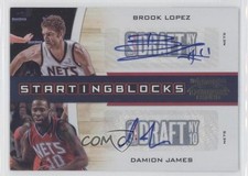 2010 Playoff Contenders Patches Gold 43/49 Brook Lopez Damion James #14 Auto 0f8