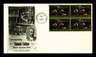DR JIM STAMPS US COVER THOMAS EAKINS AMERICAN ARTIST FDC BLOCK OF 4 FLEETWOOD