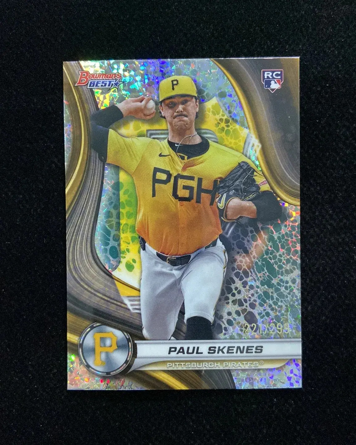 2024 Topps Bowman Best Paul Skenes #53 Mini Diamond REF 221/299 RC Pirates -QI95