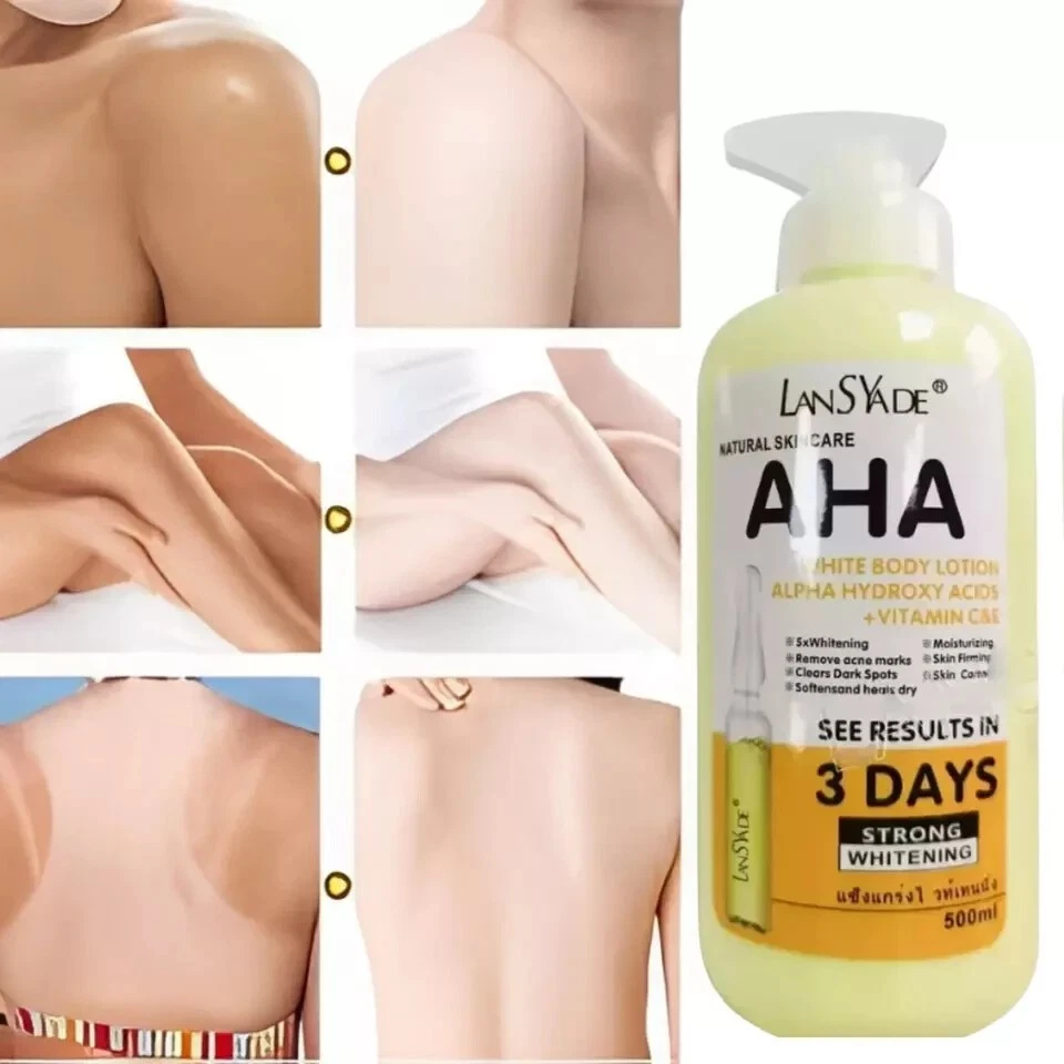 ✅ AHA Strong Brightening Body Cream Hydroxy Acid Vitamin C Whitening 500ml USA - Image 3 of 4