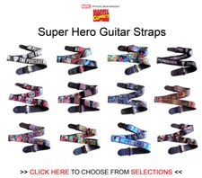 Official Marvel Comics Super Hero Printed GUITAR STRAPS - Choose from options