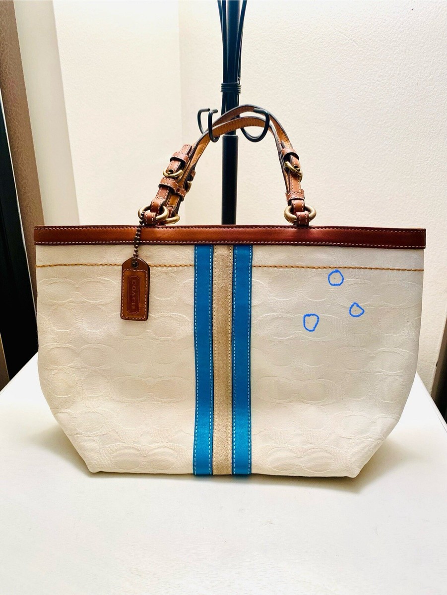 COACH ストライプデザイン かごバッグ COACH ストライプデザイン かごバッグ コーチかごバッグ（柄