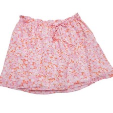 Abound Coral - Size Medium Pink Tarry Floral Lined Mini Skirt