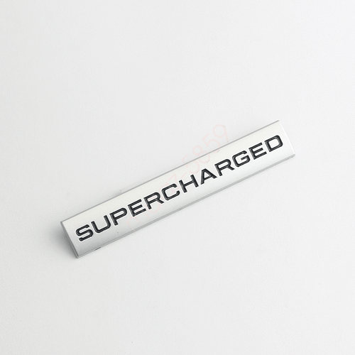 SUPERCHARGED ALUMINUM SILVER RED BADGE EMBLEM FITS RANGE ROVER LAND ROVER - Picture 10 of 15