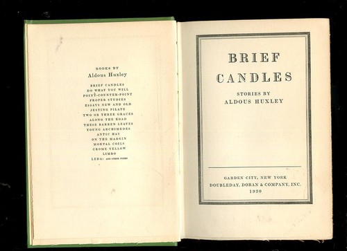 1930 1st EDITION ALDOUS HUXLEY BRIEF CANDLES OTHER STORIES CLASSIC COLLECTIBLE++ - Picture 3 of 3