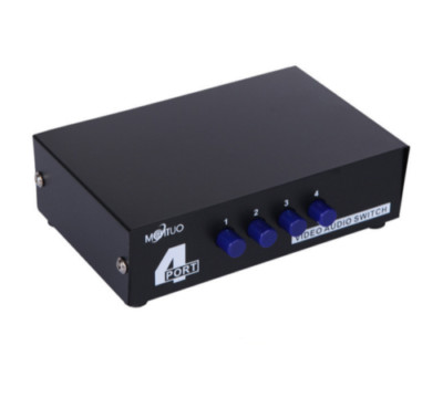 4 Ports RCA Video Audio AV Switch Switcher Selector 4 In 1 Out TV Splitter Box