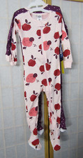 NWT Gerber Kids 2 PK Apples  Dots Footed Zip Infant/Childrens Pajamas 18 Months