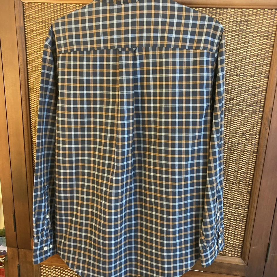 Camisa a cuadros azul LS St John's Bay para hombre, talla M, mezcla de algodón/poliéster Foto 2 de 4