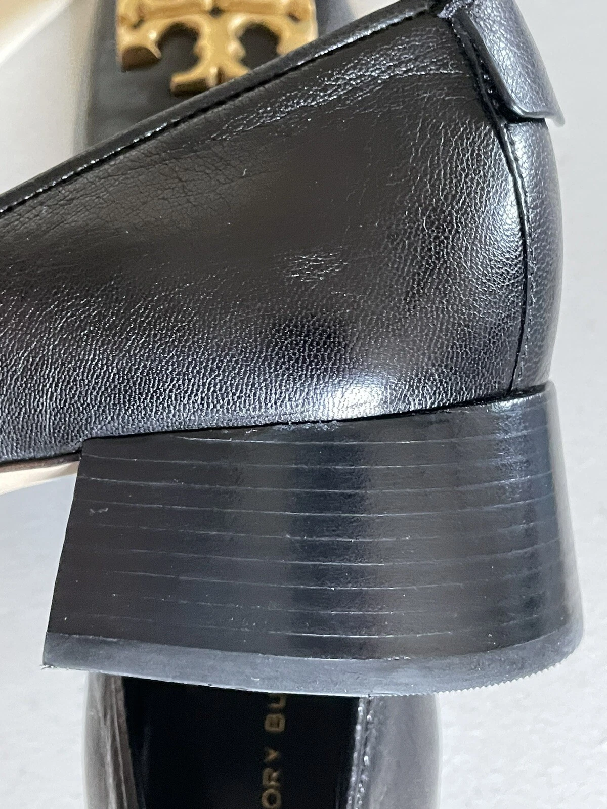 TORY BURCH ELEANOR POMPE LOGO PELLE TACCHI 35 MM IN PERFETTO NERO US TAGLIA 9 5