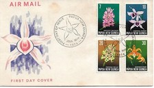 1974 Orchids Set of 4 on FDC FDI 20 Nov 1974 Port Moresby PNG 