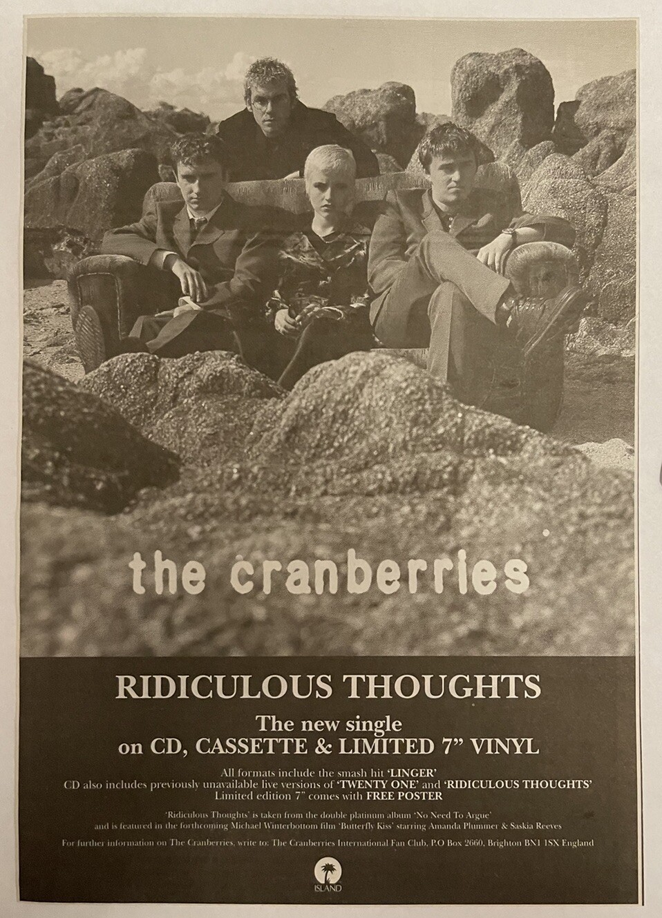 The Cranberries Ridiculous Thoughts Single Music Press Ad 1995 Dolores