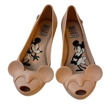 Melissa Mickey  Minnie Pink Open Toe Flats Youth Girls Size 12