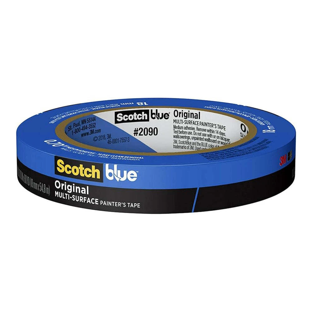 3M 2090 Scotch Blue Original Painters Masking Tape 18mm x 54.8m x 9 Pack