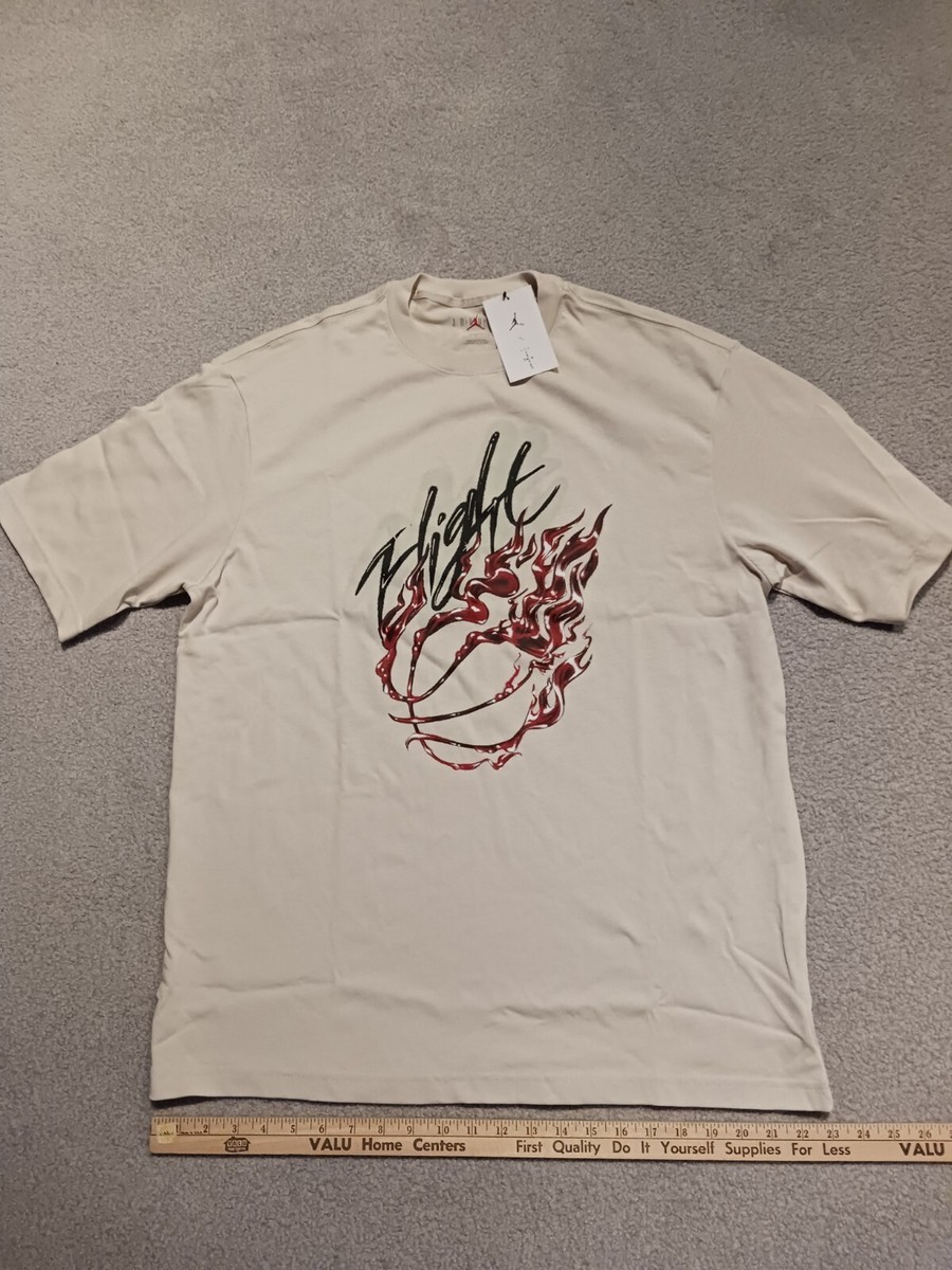 Jordan x Travis Scott Flight Tee Large-Tall Cream Orewood DO4101  