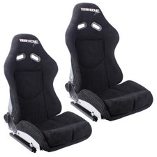 Bride Low Max Racing Seats Pair Black Suede Carbon Fiber Backrest Universal Fit