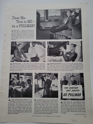 1942 Ma this is me in Pullman railroad train vintage ad