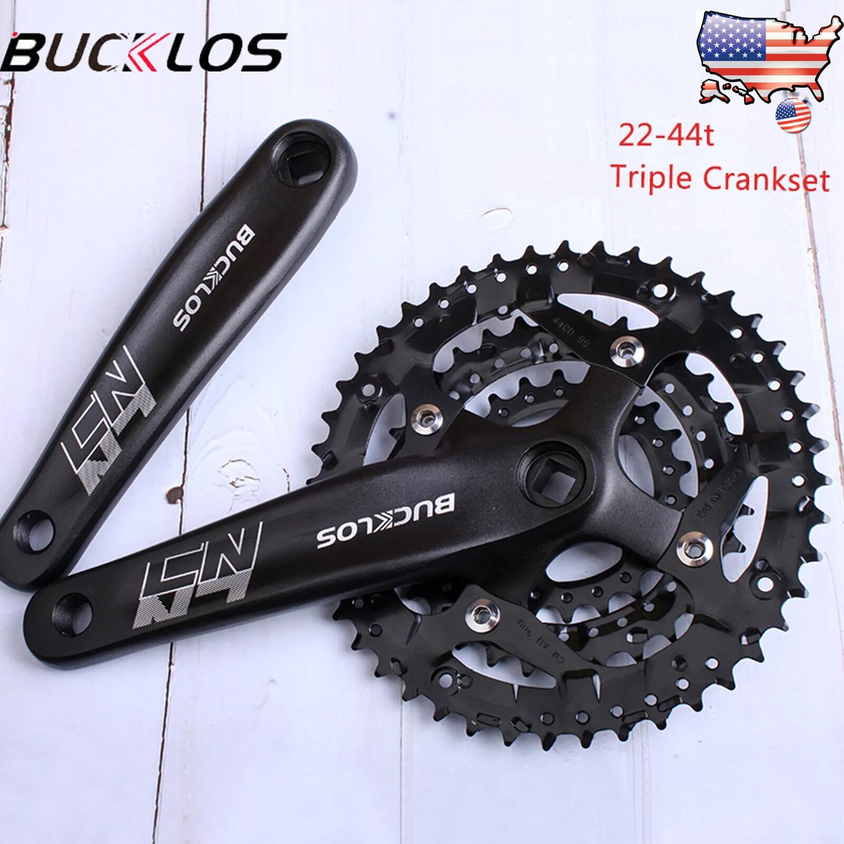 MTB Bike Triple Chainset 44 42 38 32 26 24 22t 170mm Crank Arm