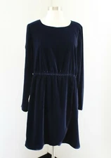 J Crew Factory Navy Blue Velvet Tulip Hem Dress Size 12 K3470 2018