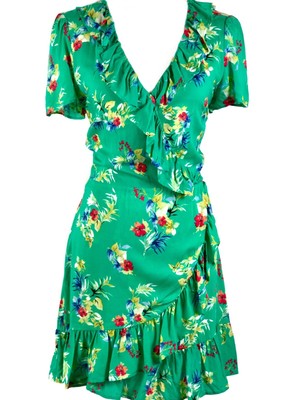 mango green floral dress