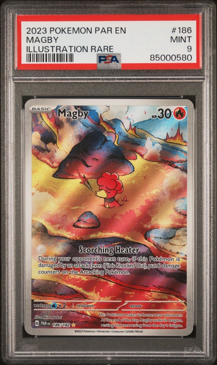 Pokemon TCG - Magby Illustration Rare 186/182 - Paradox Rift - PSA