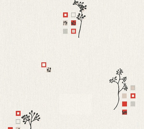 A.S. CréAtion Papiertapete Bahamas Beige Rot Grau Grafik 956231-image