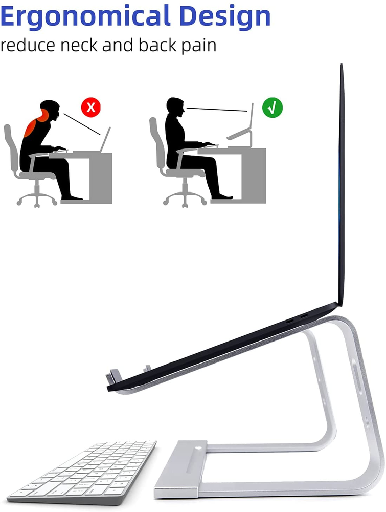 Adjustable Ergonomic Portable Laptop Stand with Height Riser for Desk