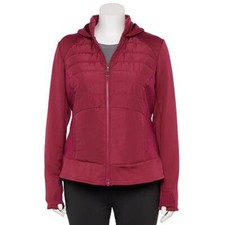 Tek Gear Women's Deco Sangria Mixed Media Jacket WT32A201RS Sizes M/L/XL/XXL