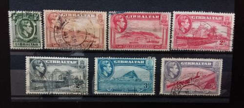 GIBRALTAR 1938 DEFINS 7 USED VALUES Z064 Free Registered Mail - Picture 1 of 6