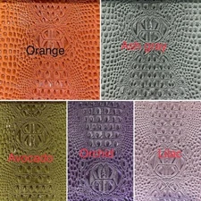 Swamp 3D Crocodile embossed Leather Faux vinyl fake upholstery apparel bags 