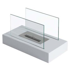 Camino a Bioetanolo da Tavolo 35x18 cm in Acciaio 0,5L Bianco