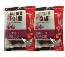 (Pack of 2) Golden Island Pork Jerky Korean Barbecue All Natural 14.5-oz bag 